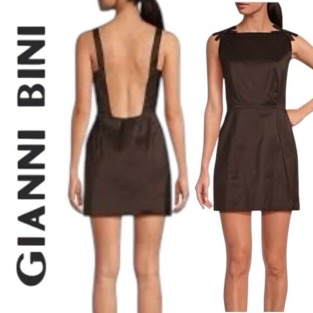 Gianni Bini Lilly Sisto Mini Dress For Women Open Back Bow Blush Size 10 NWT